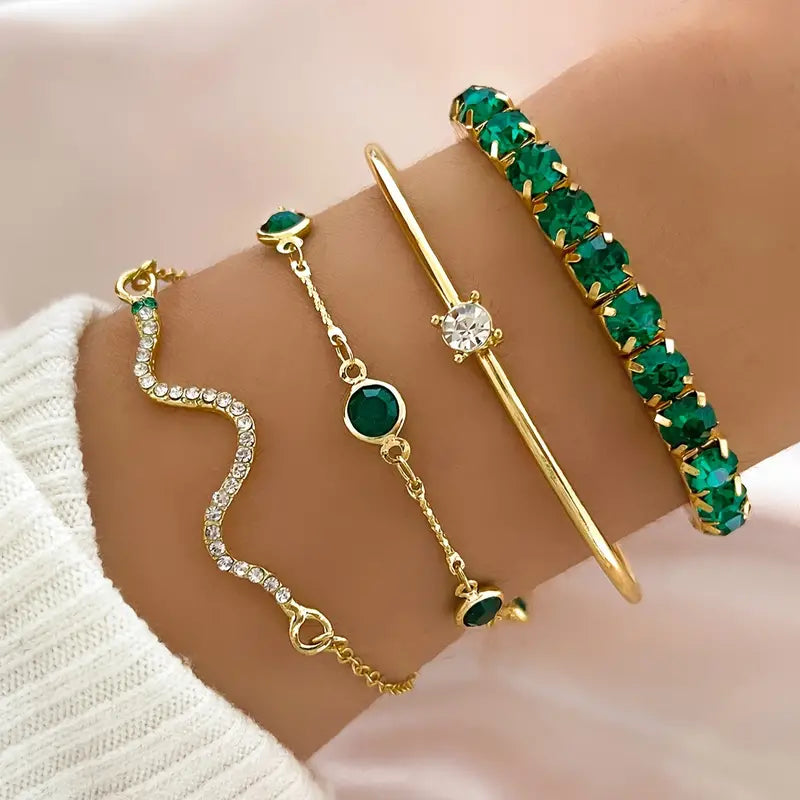 Green Imitation Gemstone Set